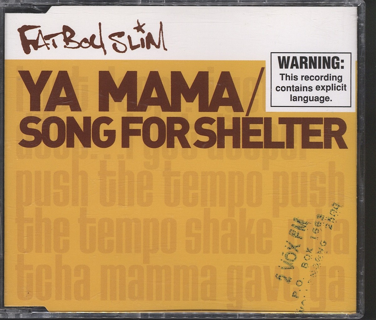 Fatboy Slim YA MAMA / SONG FOR SHELTER