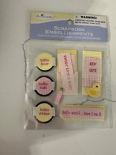 Miss Elizabeth's Scrapbook Embellishments Baby Girl Love Talk Steps Hello World