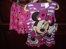 T21 NWT Girls Size 6 6x Disney 2pc Minnie Mouse Summer Pajamas Polyester
