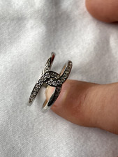 .925 Sterling Silver Crystal Knot Ring - Brand New - Size 7.75