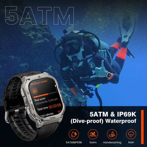 2024 Oryginalny KOSPET TANK M3 Smartwatch Męski Smartwatch Dla kobiet 480mAh Cyfrowy - Zdjęcie 11 z 22