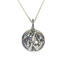 925 silver Gold Plated Vermeil lab grown diamond .01ct pendant necklace coin 18" — photo 3