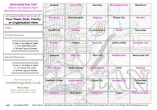 Fundraising Cards Squares 60 to 200 Football Cricket Rugby Golf Lucky Numbers