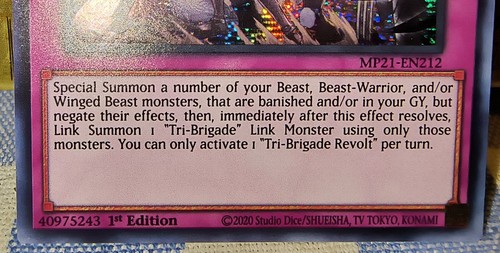 Yugioh - Tri-Brigade Revolt (Secret Rare) (1st Edition) - MP21-EN212 (P) - Picture 2 of 4