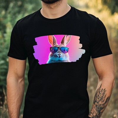 Mens Bunny Sunglasses Cotton T-Shirt Size XS to 5XL