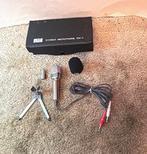 SANSUI EM-5 Stereo Condenser Mic W/ Paperwork MIJ Tested Works