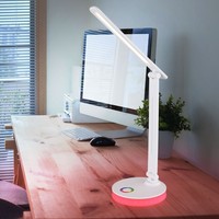 Tischlampe Beistellleuchte Schreibtischleuchte Led Cct Touchdimmer Rgb Weiß Usb