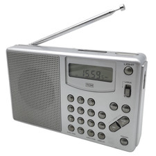 TCM 219016 Analog Radio Weltempfänger Wecker FM/SW/MW/LW silber Tchibo - geprüft
