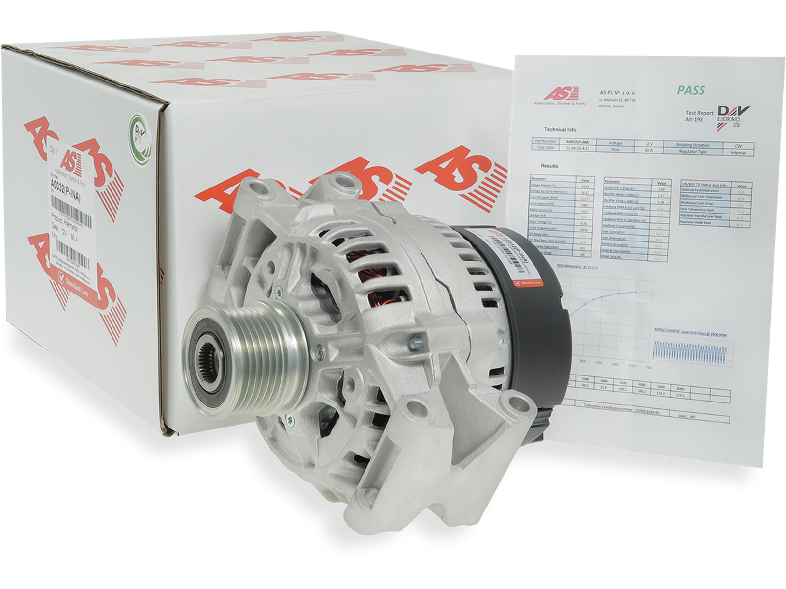 Brand New Alternator 12V 90A w/AFP-INA for MERCEDES-BENZ E-CLASS OE 05134199AB