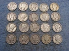 20 SILVER MERCURY DIMES WITH DATES lot 490