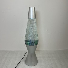 Original LAVA Lamp Silver Base Multi Glitter Swirl Motion 14.5" Color Changing