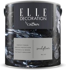 Crown Paint Elle Decoration  2.5L - Matt Emulsion  - All Colours - Flat Matt