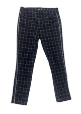 Old Navy Pixie Ankle Pants Womens 8 Black White Plaid Medium