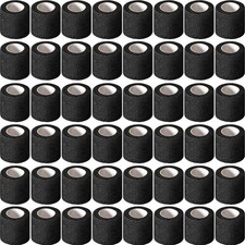 "Treela 96 Pack 2""x5yd Self-Adhesive Elastic Bandage Wrap Black Athletic Tape"