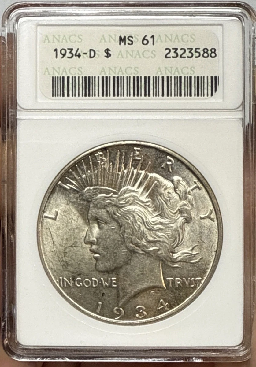 MS 61 Graded 1934 Year Peace Dollars (1921-1935) for sale | eBay