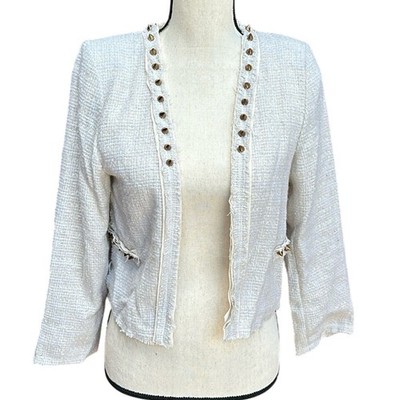 Lovers + Friends x Because I'm Addicted En Vogue Studded Tweed Jacket Cream XS