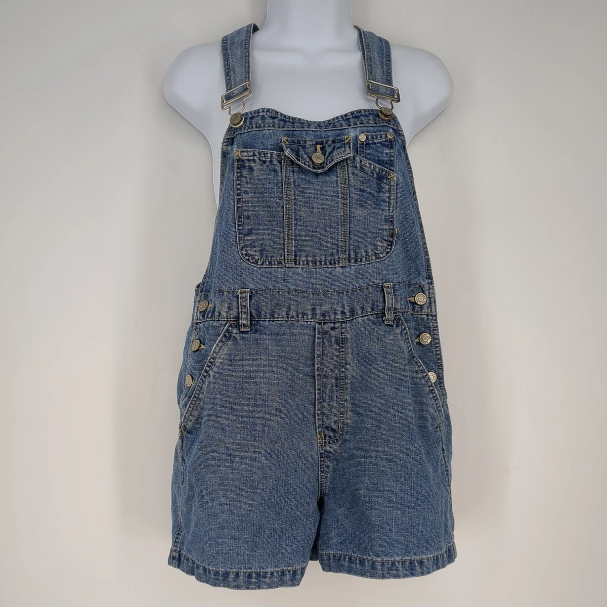 Salopette (Jean Jumper) No Boundaries Vintage Années 90 - Taille 12 - Taille Haute 32 Pouces - 100% Coton