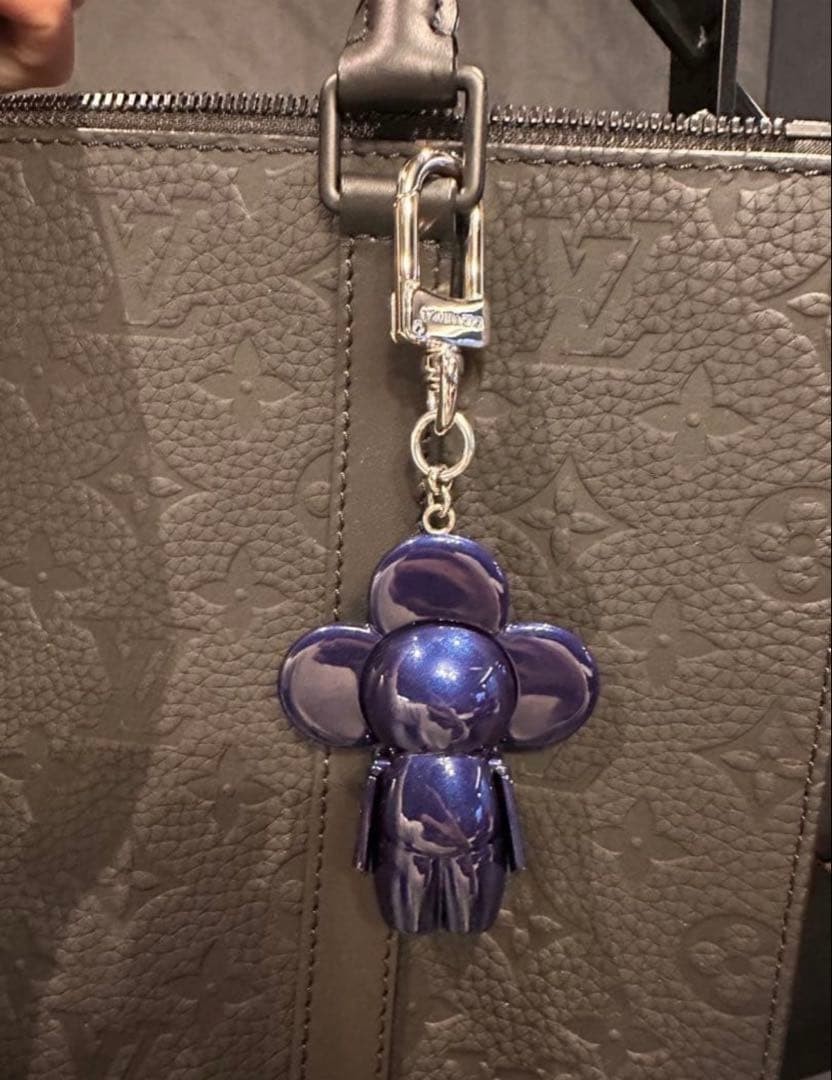 Authentic Louis Vuitton Keychain Bag Charm Black Silver Monogram Eclipse Rare image 3