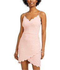 B. DARLIN Womens Scalloped Trim Bodycon Dress, pink, Juniors, 5/6