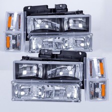 Headlights Assembly For 1994-1998 Chevy Silverado Lamps Obs Ck 1500 2500 3500
