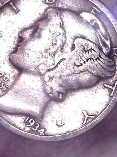 1934  SILVER MERCURY DIME - GRADES "EXTREMELY FINE"