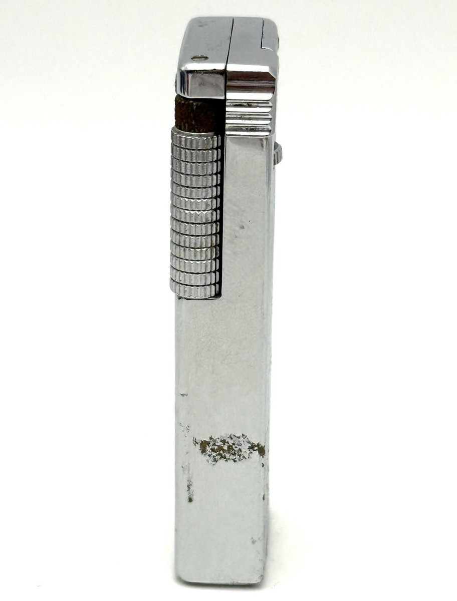 Zaima Cupid Ribbed Silver Tone Cigarette Lighter Vintage Japan