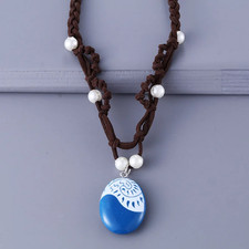 Princess Moana Necklace - Handmade Braided Leather Rope Jewelry for Cosplay