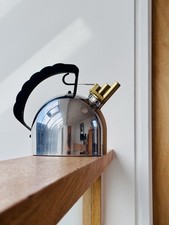 Iconic Alessi 9091 Musical Copper Bottomed Kettle, Designer Richard Sapper