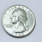 1962 D Washington Quarter - 90% Silver - Circulated Coin #5175
