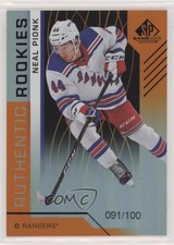 2018-19 SP Game Used Authentic Rookies Orange Rainbow 91/100 Neal Pionk #179 4re