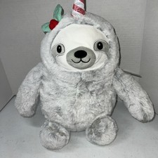 FAO Schwarz Sound Light Christmas Sloth Unicorn Soft Toy Gray Plush Stuffed 17  