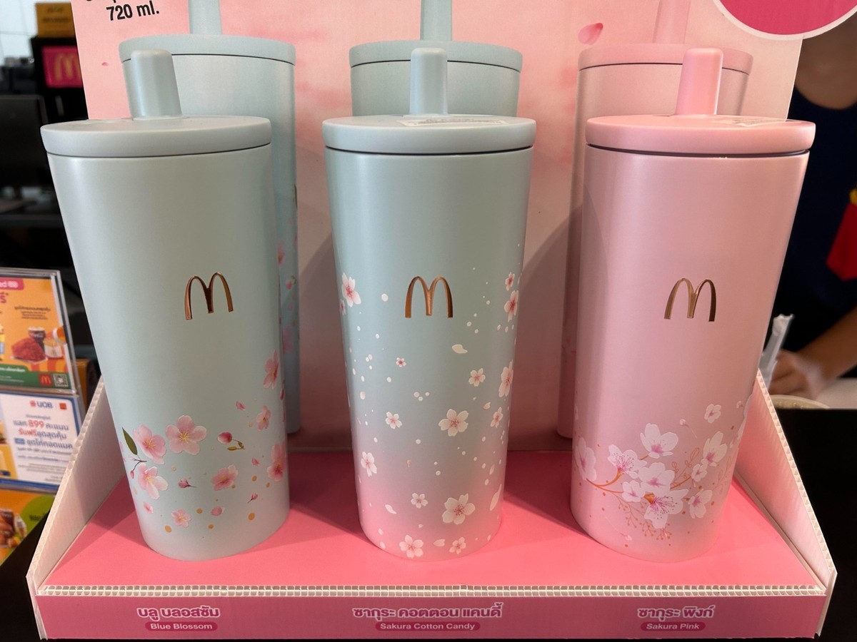 店舗用品 sakuramama McDonalds Japanese Blossom Collection Stainless Tumbler 24oz