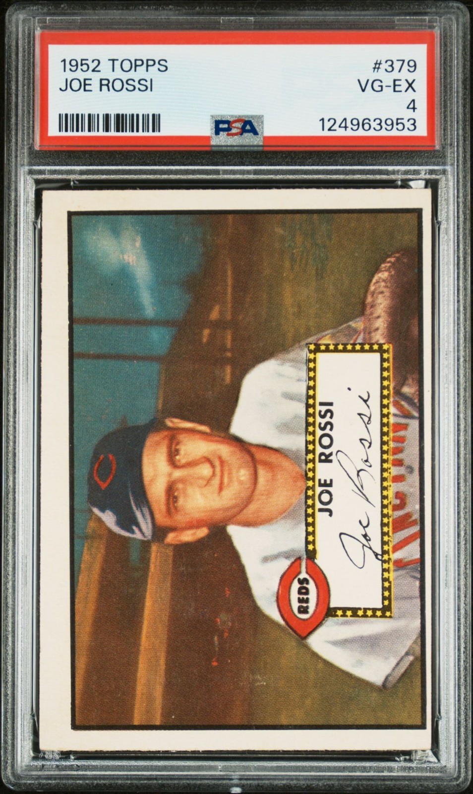 1952 TOPPS JOE ROSSI #379 PSA 4 VG-EX REDS HIGH NUMBER