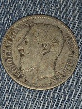 BELGIQUE 1 FRANC Argent  1886 LÉOPOLD II LÉGENDE FRANÇAISE  EN L’ÉTAT