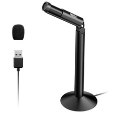 USB PC Microphone with Adjustable Stand External Mini USB Microphone