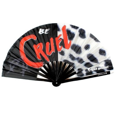 Be Cruel Premium Bamboo Folding Clack Hand Fan For Rave Festival LGBT Pride