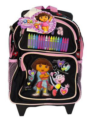 dora the explorer mini backpack crayon Dora The Explorer Rolling Backpack Luggage 