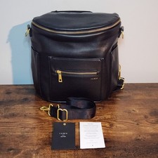 Fawn Design 2.0 Mini Diaper Bag Backpack Black PU Faux Leather Pebbled