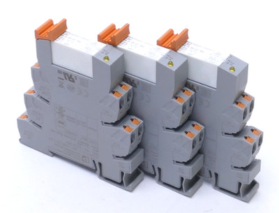 3x Phoenix Contact Relaissockel PLC-BPT-24DC/21-21 | 2900283 + Relais | 2961192
