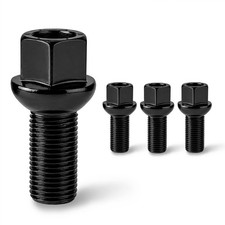 4 Radschrauben M14 x 1,5 Kugelbund R13 27mm SW17 f. VW Polo Golf Passat Schwarz