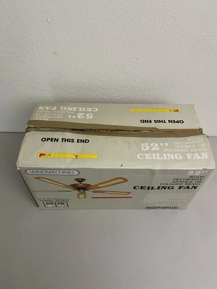 Windmachines 52" Ceiling Fan Made in Hong Kong Vintage Decorative 303830 - Image 2 of 4