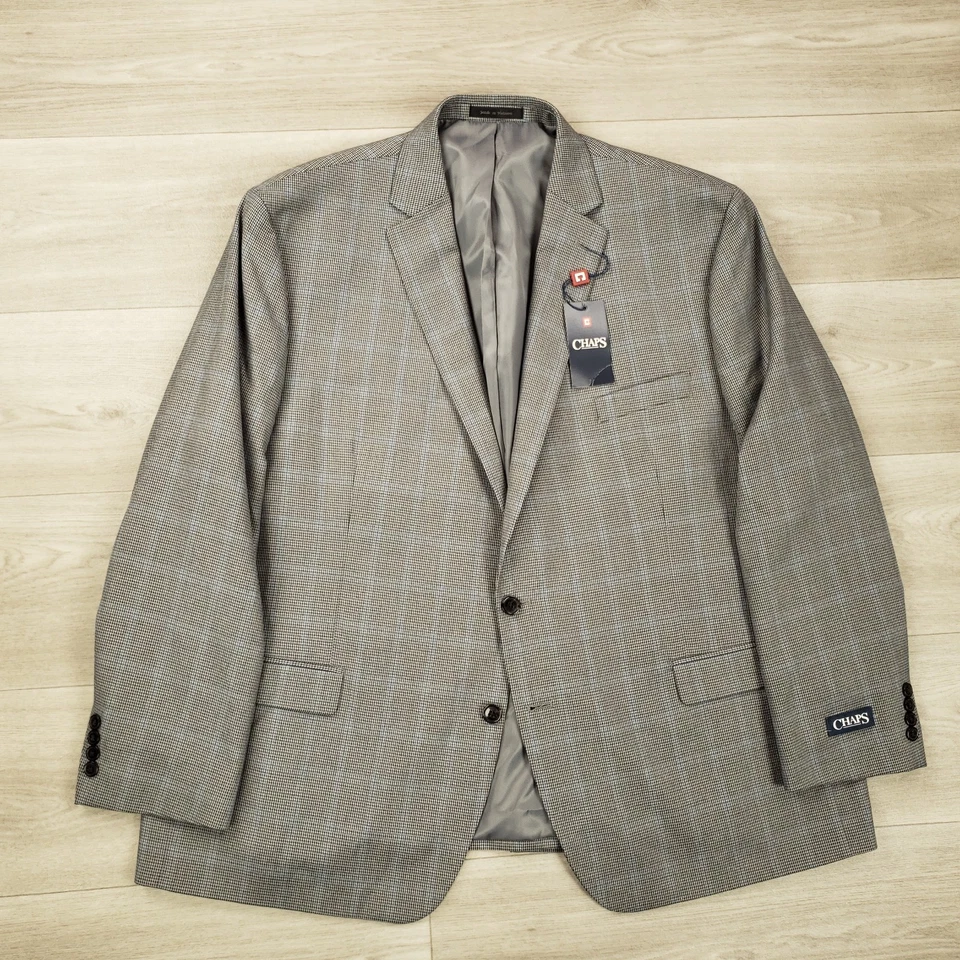 Chaps Sport Coat Men's 52R Houndstooth Windowpane Two Button Single Vented NEW - Image 2 of 4
