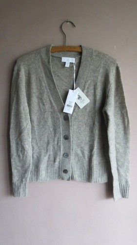 Brandneu mit Etikett The White Company Kaschmir Lagenlook Strickjacke Gr. Small haferflocken meliert