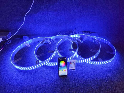 4x 15.5" 5Row Dream CHASING Flow LED Car Wheel Light IP68 Tire Bluetooth +Remote - Picture 18 of 20