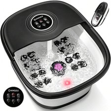 Collapsible Heated Foot Spa Bath Massager 16 Rollers Bubbles Remote Control
