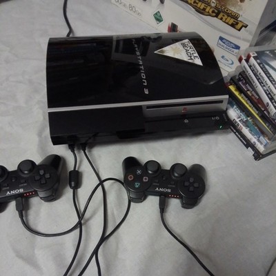 Sony PlayStation 3 PS3 FAT CECHL04 80GB zwei Original Controller + 9 Spiele 