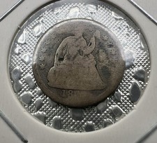 184? Seated Liberty Half Dime Unreadable Final Date Digit Heavily Worn