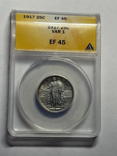 1917 25C Type 1 Standing Liberty ANACS XF45 Tough Variety