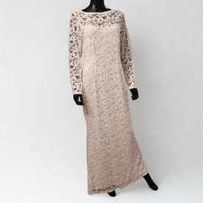 Marina Dresses Long Sleeve Ivory Lace Sequin Gown. NWT.