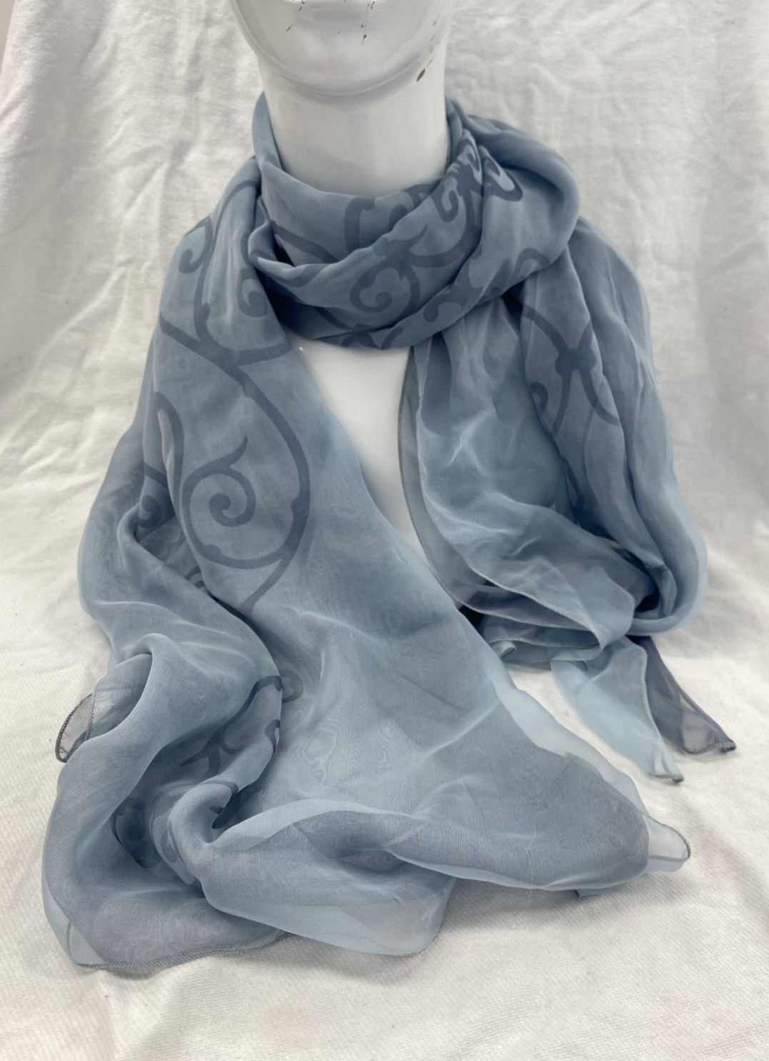 Loewe Rectangular Blue Pattern Silk Scarf [NR] - image 1